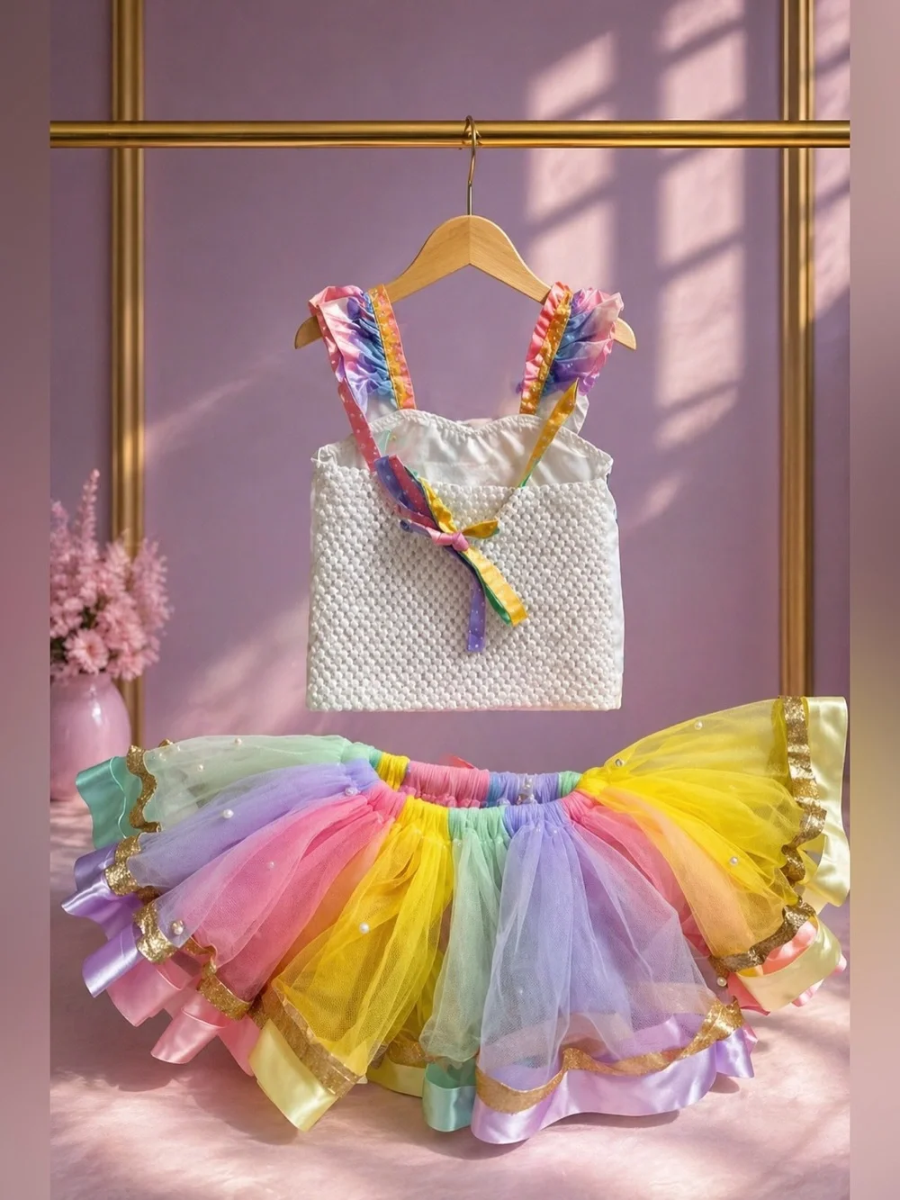 Unicorn Rainbow Tutu Dress Girls Size 7